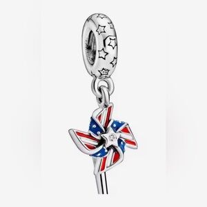 Silver, Red, White & Blue Pinwill Dangle Charm